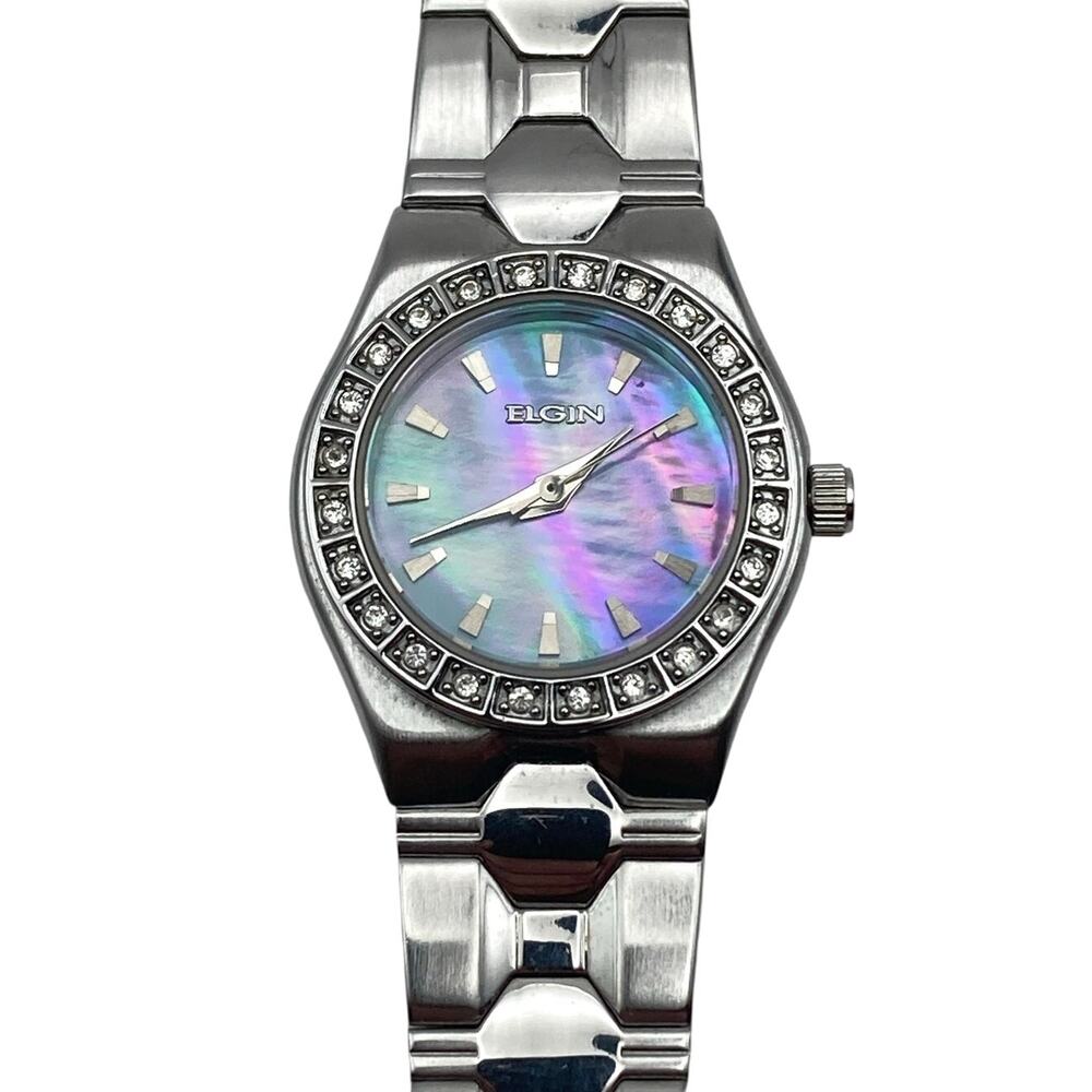 Women's Elgin Mother of Pearl Dial Watch 25mm - Fresh Battery WR 100ft Wrist 6.5